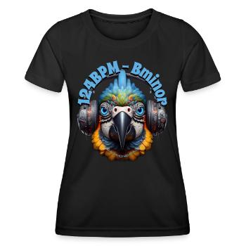 124BPM Bminor - Cute Parrot with Headphones! - Women's Functional T-Shirt - black - Front - AI Model Female 172 light (172cm)