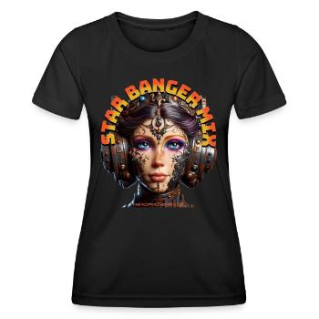 STAR BANGER MIX - Cool Princess with Headphones! - Women's Functional T-Shirt - black - Front - AI Model Female 172 light (172cm)