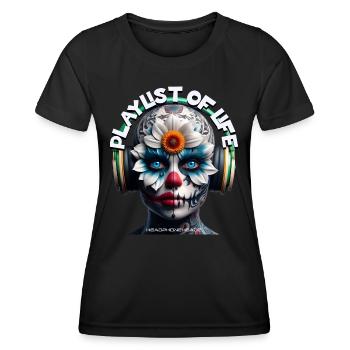 PLAYLIST OF LIFE – Cool Creature with Headphones! - Women's Functional T-Shirt - black - Front - AI Model Female 172 light (172cm)