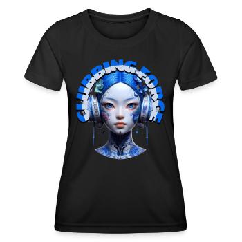 CLUBBING FORCE - Cool Woman with Headphones! - Women's Functional T-Shirt - black - Front - AI Model Female 172 light (172cm)