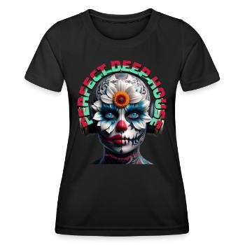 PERFECT DEEP HOUSE - Cool Creature with Headphones - Women's Functional T-Shirt - black - Front - AI Model Female 172 light (172cm)