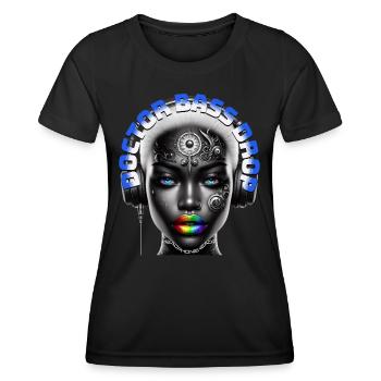DOCTOR BASS DROP - Cool Woman with Headphones! - Women's Functional T-Shirt - black - Front - AI Model Female 172 light (172cm)