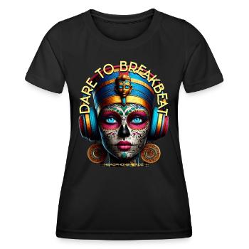 DARE TO BREAKBEAT - Cool Princess with Headphones! - Women's Functional T-Shirt - black - Front - AI Model Female 172 light (172cm)
