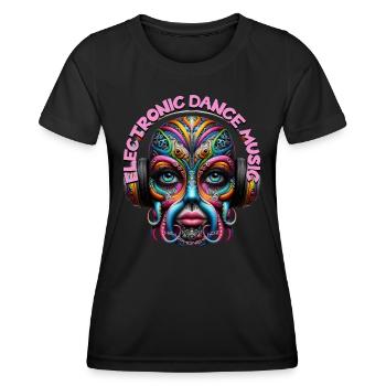ELECTRONIC DANCE MUSIC -Cute Creature & Headphones - Women's Functional T-Shirt - black - Front - AI Model Female 172 light (172cm)