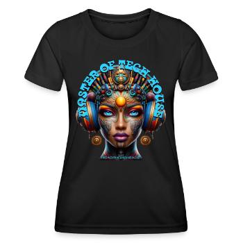 MASTER OF TECH HOUSE - Cool Princess & Headphones! - Women's Functional T-Shirt - black - Front - AI Model Female 172 light (172cm)
