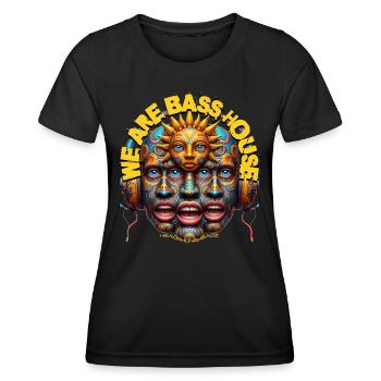 WE ARE BASS HOUSE – Weird Dudes with Headphones! - Women's Functional T-Shirt - black - Front - AI Model Female 172 light (172cm)