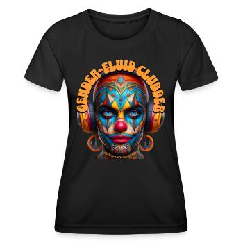 GENDER-FLUID CLUBBER - Cool Human with Headphones! - Women's Functional T-Shirt - black - Front - AI Model Female 172 light (172cm)
