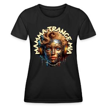 MAMMA TRANCE MIA - Cool Woman with Headphones! - Women's Functional T-Shirt - black - Front - AI Model Female 172 light (172cm)