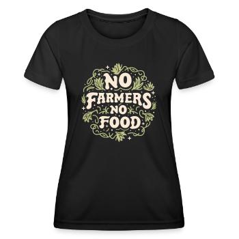 Pas d’agriculteurs pas de nourriture - T-shirt sport Femme - noir - Devant - AI Model Female 172 light (172cm)