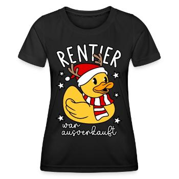 Rentier war ausverkauft - Frauen Funktions-T-Shirt - Schwarz - Vorne - AI Model Female 172 light (172cm)
