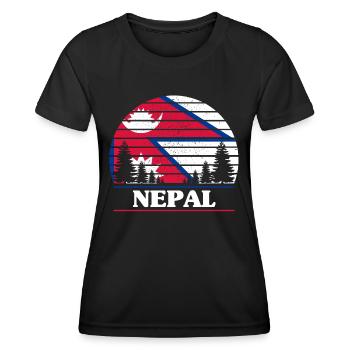 Nepal - Women's Functional T-Shirt - black - Front - AI Model Female 172 light (172cm)