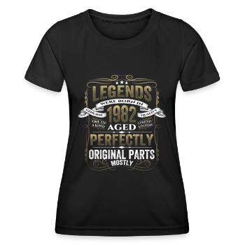 Légende 1982 Cadeau d’anniversaire Mesdames et Messieurs - T-shirt sport Femme - noir - Devant - AI Model Female 172 light (172cm)