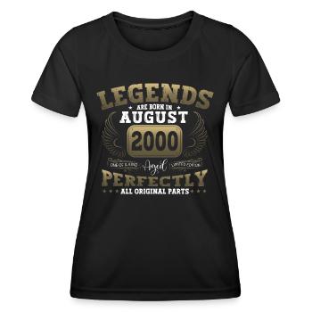 Légende août 2000 22e anniversaire cadeau messieurs - T-shirt sport Femme - noir - Devant - AI Model Female 172 light (172cm)