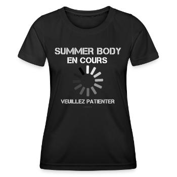 T-shirt Humoristique Musculation - T-shirt sport Femme - noir - Devant - AI Model Female 172 light (172cm)