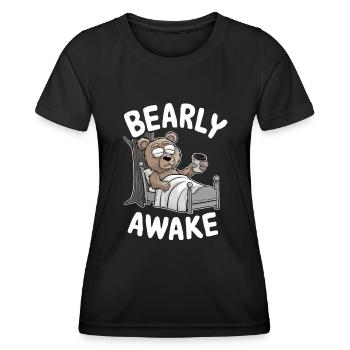 Réveillé tôt - T-shirt sport Femme - noir - Devant - AI Model Female 172 light (172cm)