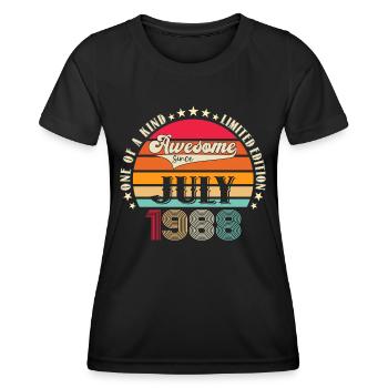 Awesome since July 1988 34th birthday Men's Fun - Women's Functional T-Shirt - black - Front - AI Model Female 172 light (172cm)