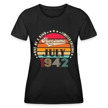 Awesome since July 1942 80th birthday Men's Fun - Women's Functional T-Shirt - black - Front - AI Model Female 172 light (172cm)