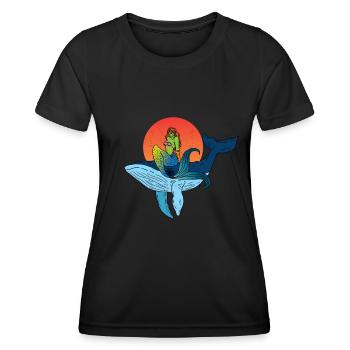 La baleine et la sirène Design - T-shirt sport Femme - noir - Devant - AI Model Female 172 light (172cm)