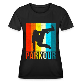 Vintage Parkour - Women's Functional T-Shirt - black - Front - AI Model Female 172 light (172cm)