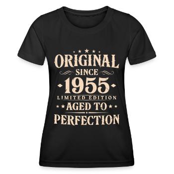 Original Since 1955 Vintage Cadeau d’anniversaire - T-shirt sport Femme - noir - Devant - AI Model Female 172 light (172cm)