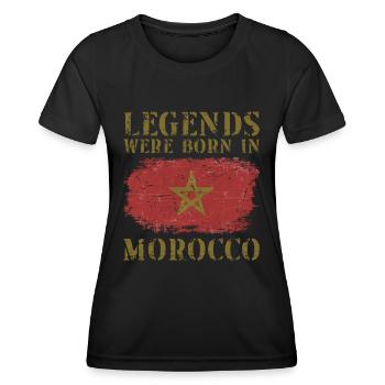 Vintage Design Moroccan Flag Morocco - Women's Functional T-Shirt - black - Front - AI Model Female 172 light (172cm)