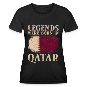 Vintage Design Qatari Flag Qatar - Women's Functional T-Shirt - black - Front - AI Model Female 172 light (172cm)