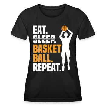 Eat Sleep Basketball Repeat I Girl Basketball player - Women's Functional T-Shirt - black - Front - AI Model Female 172 light (172cm)