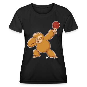 Tischtennis Outfit Damen Katze - Frauen Funktions-T-Shirt - Schwarz - Vorne - AI Model Female 172 light (172cm)