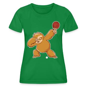 Table Tennis Outfit Ladies Cat - Women's Functional T-Shirt - kelly green - Front - AI Model Female 172 dark (172cm)
