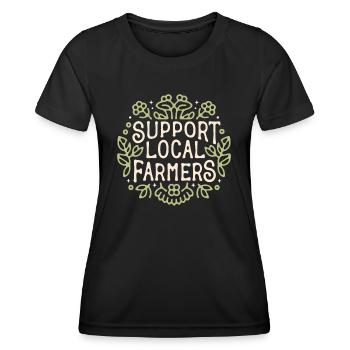 Support local farmers - Women's Functional T-Shirt - black - Front - AI Model Female 172 light (172cm)