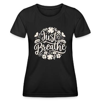 Respiration calmer anxiété - T-shirt sport Femme - noir - Devant - AI Model Female 172 light (172cm)