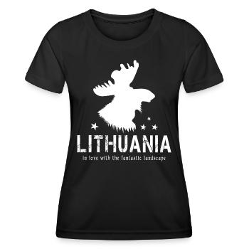 Lituanie Lituanien - T-shirt sport Femme - noir - Devant - AI Model Female 172 light (172cm)