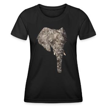 Elephant Polygon - Women's Functional T-Shirt - black - Front - AI Model Female 172 light (172cm)