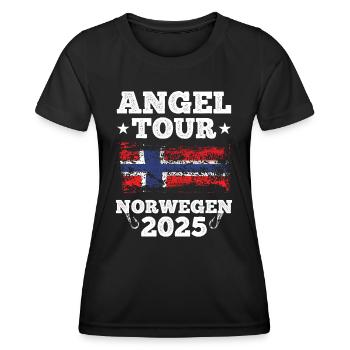 Angel Tour Norwegen 2025 - Frauen Funktions-T-Shirt - Schwarz - Vorne - AI Model Female 172 light (172cm)