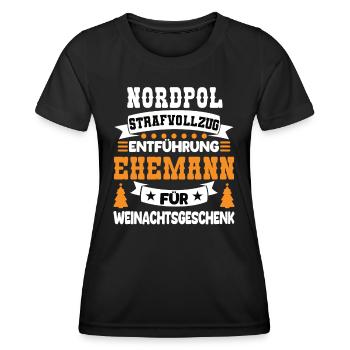 Pénitencier du pôle Nord Kidnapping mari pour Weinac - T-shirt sport Femme - noir - Devant - AI Model Female 172 light (172cm)