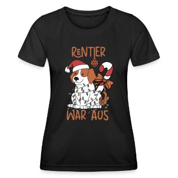 Rentier war aus Weihnachtsgeschenk xmas - Frauen Funktions-T-Shirt - Schwarz - Vorne - AI Model Female 172 light (172cm)