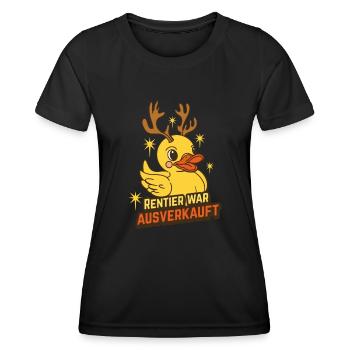 Le renne a été vendu - T-shirt sport Femme - noir - Devant - AI Model Female 172 light (172cm)