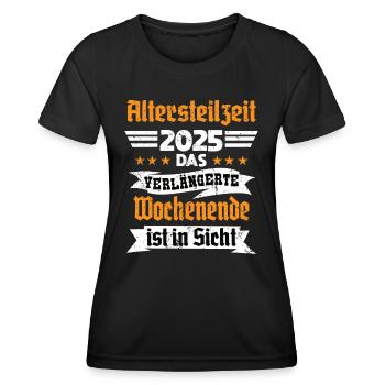 Retraite partielle 2025 Retraite amusante - T-shirt sport Femme - noir - Devant - AI Model Female 172 light (172cm)