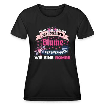 Nicht Zerbrechlich Wie Eine Blume - Frauen Funktions-T-Shirt - Schwarz - Vorne - AI Model Female 172 light (172cm)