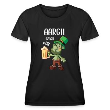 Irish Pub Aargh Patricks Day - Women's Functional T-Shirt - black - Front - AI Model Female 172 light (172cm)