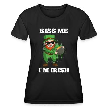Kiss Me I Am Irish - Women's Functional T-Shirt - black - Front - AI Model Female 172 light (172cm)