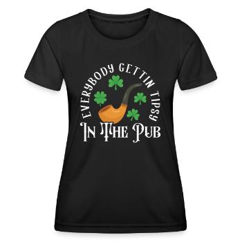 Tout le monde reçoit la journée de Patricks éméchés - T-shirt sport Femme - noir - Devant - AI Model Female 172 light (172cm)