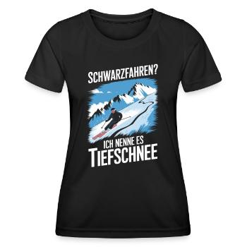 Schwarzfahren Ski Lustiges - Frauen Funktions-T-Shirt - Schwarz - Vorne - AI Model Female 172 light (172cm)