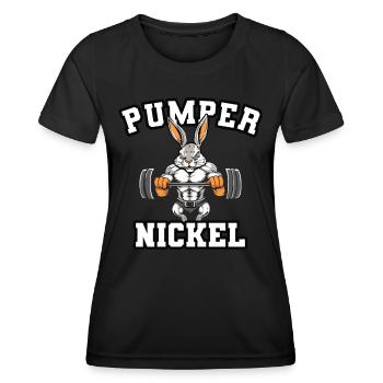Pompe Nickel Drôle Pâques - T-shirt sport Femme - noir - Devant - AI Model Female 172 light (172cm)