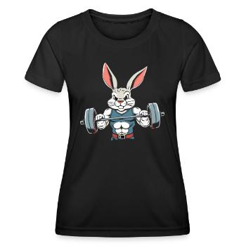 Osterhase Auf Pump Gym - Frauen Funktions-T-Shirt - Schwarz - Vorne - AI Model Female 172 light (172cm)