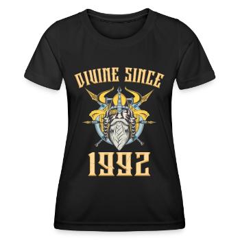 Dieu Viking, Divin Depuis 1992 Anniversaire 31 Ans - T-shirt sport Femme - noir - Devant - AI Model Female 172 light (172cm)