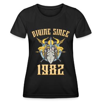 Dieu Viking, Divin Depuis 1982 Anniversaire 41 Ans - T-shirt sport Femme - noir - Devant - AI Model Female 172 light (172cm)