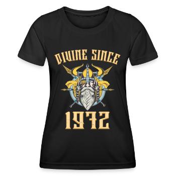 Dieu Viking, Divin Depuis 1972 Anniversaire 51 Ans - T-shirt sport Femme - noir - Devant - AI Model Female 172 light (172cm)