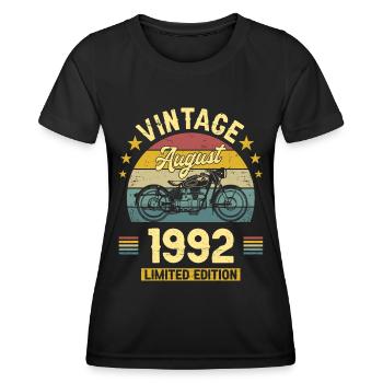 Vintage Août 1992 30 Ans Anniversaire - T-shirt sport Femme - noir - Devant - AI Model Female 172 light (172cm)