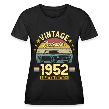 Vintage September 1952 70 years Anniversary - Women's Functional T-Shirt - black - Front - AI Model Female 172 light (172cm)
